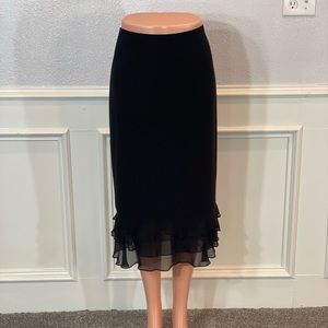 Carmen Marc Valvo Collection A-line Chiffon Tiered Skirt